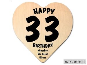 Geschenk zum 33. Geburtstag: Herz Holzsc
