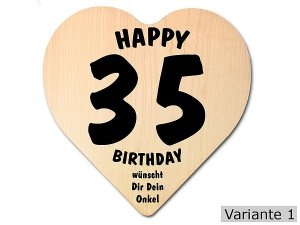 Geschenk zum 35. Geburtstag: Herz Holzsc