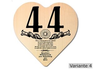 Geschenk zum 44. Geburtstag: Herz Holzsc