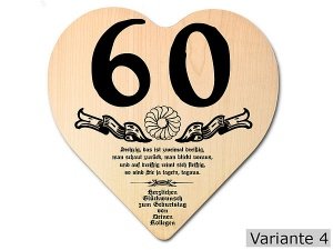 Geschenk zum 60. Geburtstag: Herz Holzsc