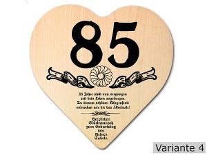 Geschenk zum 85. Geburtstag: Herz Holzsc