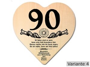 Geschenk zum 90. Geburtstag: Herz Holzsc