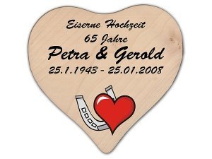Geschenk zur Eisernen Hochzeit: Herz Hol