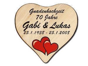 Geschenk zur Gnaden Hochzeit: Herz Holzs