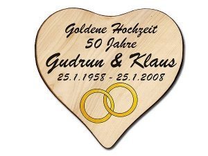 Geschenk zur Goldenen Hochzeit: Herz Hol