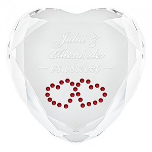 Herz Diamant mit Namen und Datum