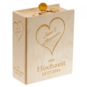 Sparbuch zur Hochzeit mit Gravur