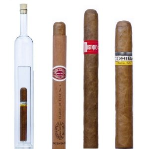 Geschenkflasche mit Zigarre