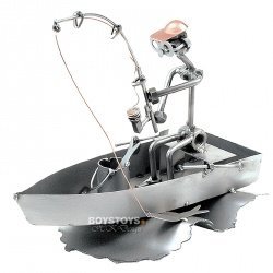 Geschenkidee aus Metall "Fischer im Boot