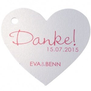 Geschenkkärtchen Herz, weiß, 10 St.