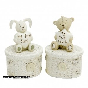 Geschenkset Hase und Teddy aus Polyresin