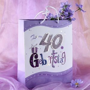 Geschenktüte Glitter zum 40. Geburtstag