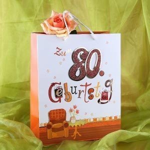 Geschenktüte Glitter zum 80. Geburtstag