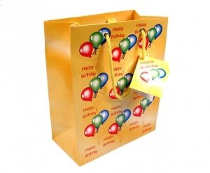 Geschenktüte *Happy Birthday* (gelb)