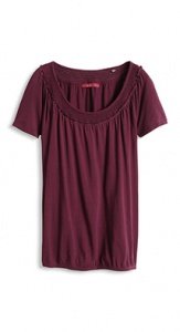 Gesmoktes Carmen T-Shirt