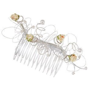 Gesteck mit Kamm, elfenbein/silber