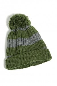 Gestreifte Grobstrickmütze