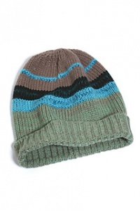 Gestreifte Strickmütze