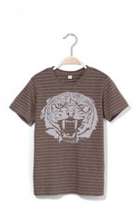 Gestreiftes Baumwoll Slub Jersey T-Shirt