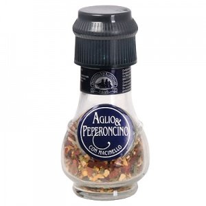 Gewürzmühle mit Knoblauch und Chili Drog