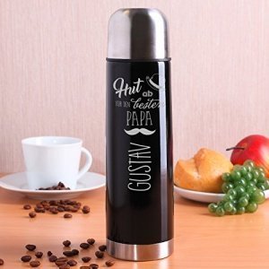 Thermoskanne mit Gravur des Namens