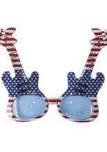 Gitarren Sonnenbrille USA blau-weiss-rot