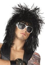 Glam-Rock Perücke schwarz