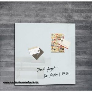 Glas-Magnetboard artverum weiß 480x480x1