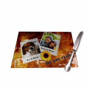 Glas-Schneidebrettchen *Family* mit Name