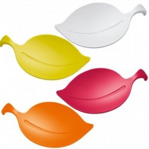 Glasabdeckung Leaf-On 4er Set solid wei?