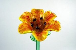 Glasblume gelb 50 cm