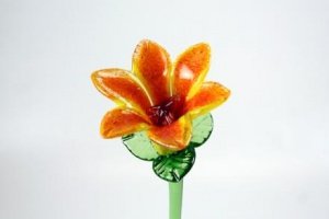 Glasblume gelb 50cm