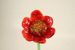 Glasblume rot 50cm