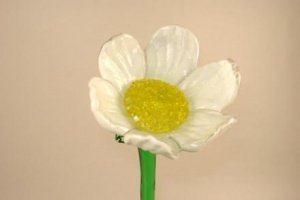 Glasblume weiß 50cm