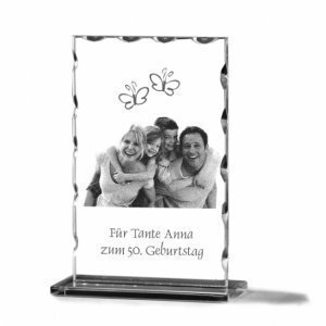 Glasfoto Wellenschliff 170x140 mm