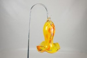 Glasglocke bauchig gelb