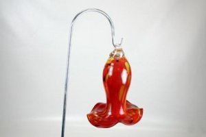 Glasglocke bauchig rot