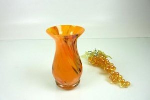 Glashütten Vase tailliert orange 13,5cm