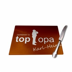 Glasschneidebrett *TOP OPA* mit Namen ge