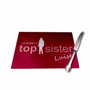 Glasschneidebrett *TOP SISTER* mit Namen