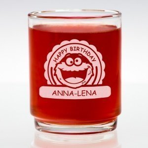 Glastasse mit Gravur