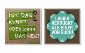 Glasuntersetzer - Kunst/Lieber verrückt