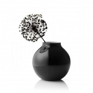 Glasvase Ball schwarz