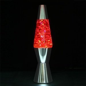 Glitterlampe mit roter Flüssigkeit, Glit