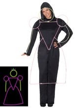 Glowman Prinzessin Damenkostüm pink-gelb