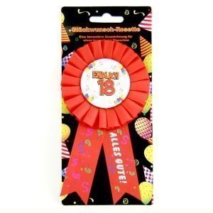 Glückwunsch-Rosette *Endlich 18*