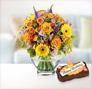 Glückwunsch mit Happy Birthday Törtchen