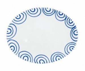 Gmundner Keramik Blaugeflammt Platte ova