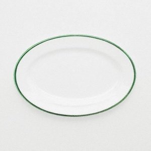 Gmundner Keramik Grüner Rand Platte oval