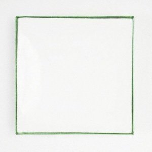 Gmundner Keramik Grüner Rand Platte quad